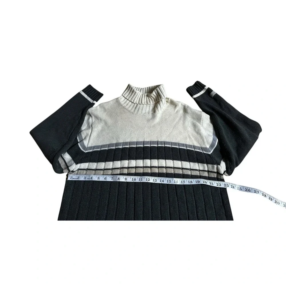 Vintage Y2k Southpole Sweater Mens Large‎ Stripe Mock Neck Ribbed Turtleneck